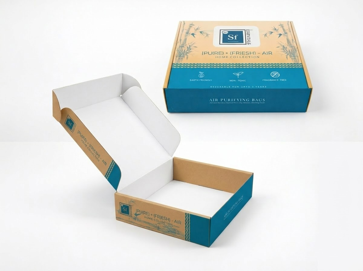 Custom printed mailer boxes with branded design for e-commerce packaging