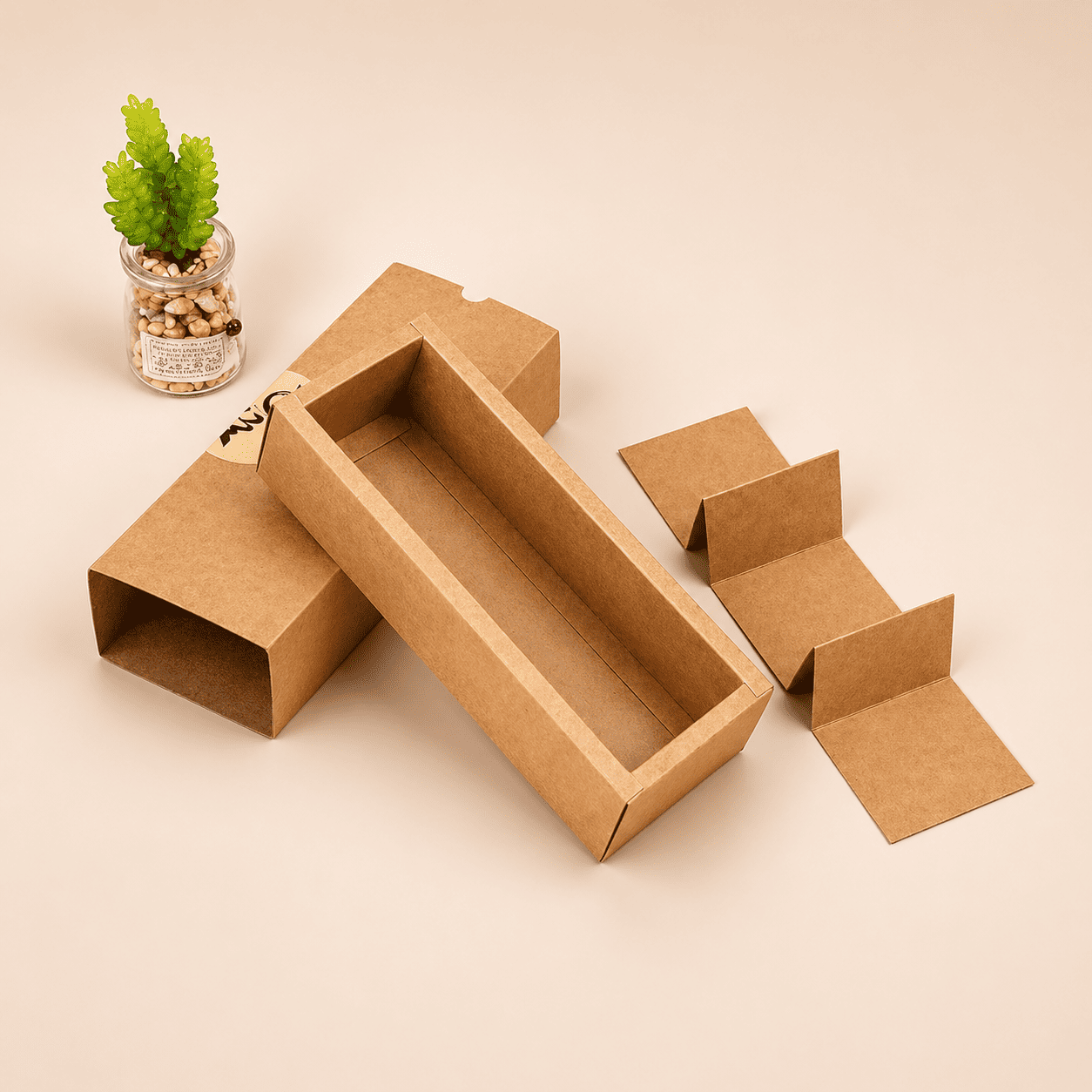 Small business packaging boxes in a mix of mailer and tuck-end formats sharing one brand identity